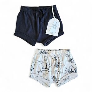 ADD-ON | Baby Gap Organic Cotton Shorts Bundle Bear Print & Black Size 0-3M